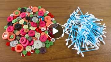 Awesome Button Craft Ideas / Best of Cotton Buds Crafts / Waste Buttons Craft Ideas