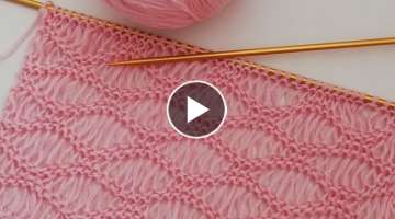 Explanation of the weaving pattern of two skewers of wavy noodles very easy / CROCHET KNİTTİNG