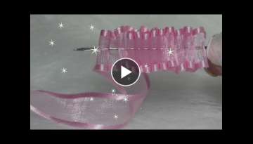 QUICK MINI PINK 1 MINUTE EMBROIDERY TECHNOLOGY / ORGANZA RIBBON !!! BEAUTIFUL, QUICK AND EASY !!!