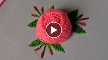 Amazing Hand Embroidery flower design trick - 3d Hand Embroidery flower design idea