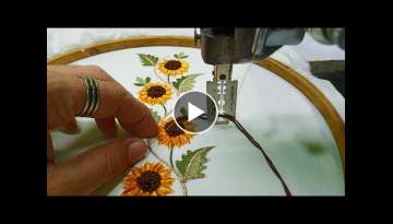 sunflower embroidery design / 3d sunflower embroidery border designs