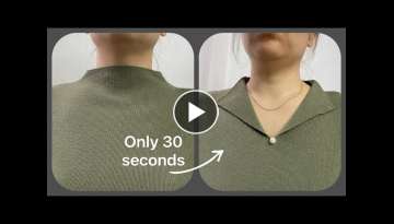 Collar opening tips for a knitted shirt with a high collar in just 2 minutes