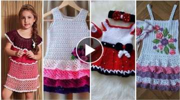 Beautiful Trend Crochet Girl Knit Dresses Top Design