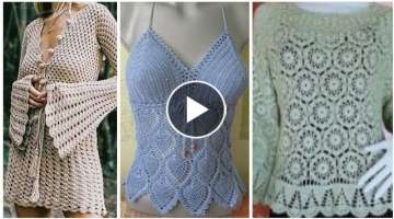 Beautiful Stylish designer Crochet WomenS English Pattern Blouse Tunic Shirts ideas
