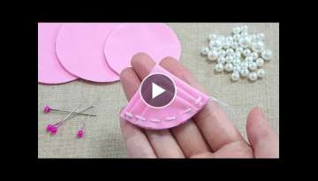 Very Easy Flower Craft Idea with Fabric / Hand Embroidery Designs / Amazing Trick
