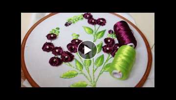 Hand Embroidery with silk thread / Easy and Very beautiful embroidery design