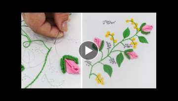 How to Embroider Rose Buttons | Embroidery for Blouses