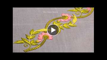 Dress Decoration Idea New / Border Design Embroidery Step by Step / Border Embroidery Easy