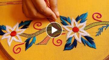 Hand Embroidery Designs Patterns Tutorial,Phulkari Borderline Embroidery