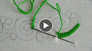 Hand Embroidery: Border Embroidery/ Herringbone Stitch