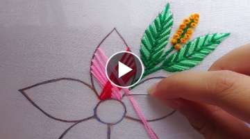 fancy flower design / hand embroidery two color modern embroidery flower