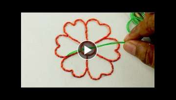 hand embroidery tutorial with modified checkered stitch / back stitch / cross stitch and flower s...