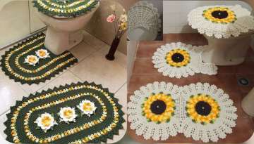 Models of crocheted bath mats