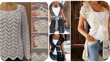 Crocheted hand knit female vest models