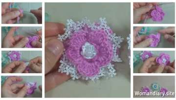 Making crochet lace flowers