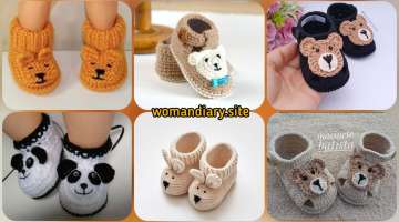 Crochet teddy bear booties