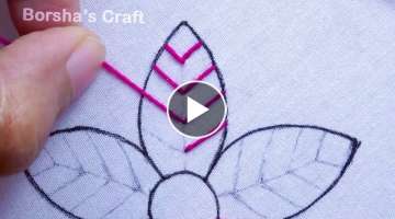 Amazing Flower Embroidery Tutorial with Spider Web Variation / Simple Flower Embroidery Design fo...