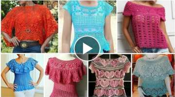 Fashion Gorgeous Crochet Embroidery Knitted Pineapple Leaf Pattern Blouse Design