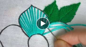 Hand Embroidery fantasy flower / easy embroidery for dress