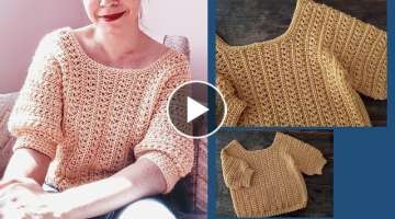 Crochet top blouse for women / Very easy and step by step!