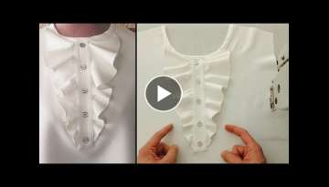 Useful Sewing Hacks and Lovely / Easy Ways to Sewing Neck With Frill Women's
