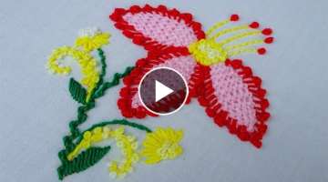 exclusive hand embroidery flower tutorial / decorative flower embroidery no 1 - needle work