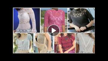 Trendy designer Fancy Cotton yarn Cute Crochet Blouse And Impressive Tunic Blazer Designe Ideas