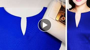 How to cut and sew a beautiful and fancy neckline