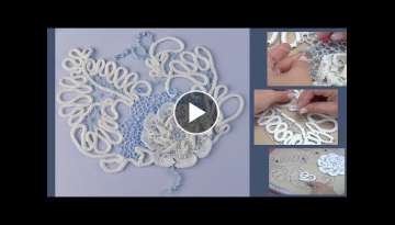 Amazing Composition / Crochet Spider / Mesh Flowers / Irish Lace