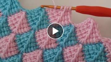 Easy Tunisian crochet zig zag baby blanket patterns for beginners