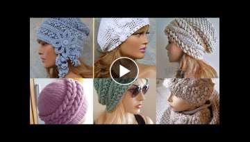2021 model hand knitted gorgeous women's beanie models / women's knitted beanie samples