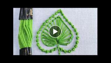 Hand embroidery / Leaf embroidery / Easy leaf stitch tutorial