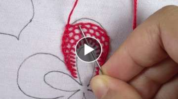 New Hand embroidery elegant Net Stitch beautiful flower design
