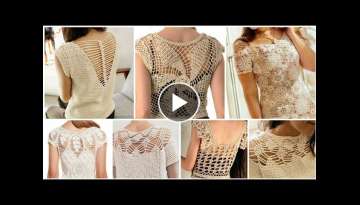Latest Top crochet knitted doily lace pattern women fashion top blouse