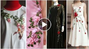 Latest and stylish Ribbon craft design ideas / Silk ribbon embroidery design