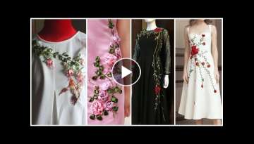 Latest and stylish Ribbon craft design ideas / Silk ribbon embroidery design
