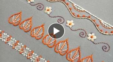 Simple motifs on collar edges / shirt edges / tablecloth edges: hand embroidery