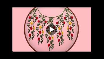Hand Embroidery- Fancy Neckline Embroidery / Kurti Neckline Embroidery / Embroidery for Beginners