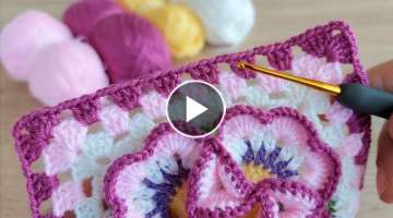 Super easy 3D crochet motif / Tığ işi rengarenk 3 boyutlu motif