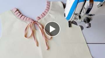 way sewing hacks easy neck design frill collar - Sewing Tips and tricks for beginners