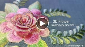 3D Flower Embroidery Design / Straight stitch industrial zigzag machine