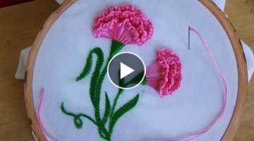 Hand Embroidery / Carnation flower