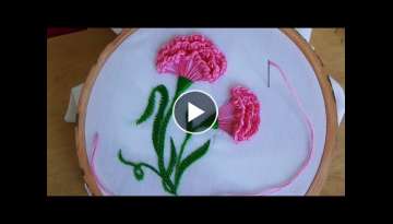 Hand Embroidery / Carnation flower