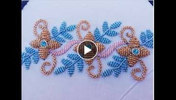 hand embroidery design / beautiful border line embroidery for dress