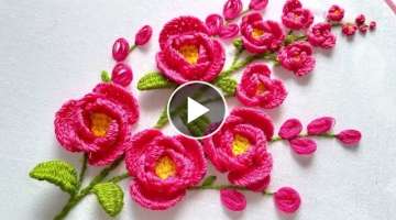 Beautiful Wonderful Flowers Hand Embroidery / Embroidery Tutorial for Beginners