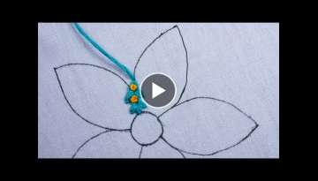 hand embroidery amazing needle work stitch fusion flower design with easy following tutorial