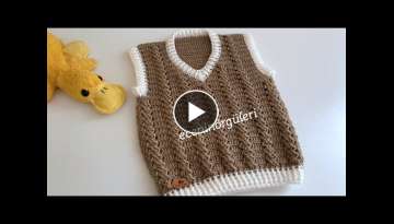 Crochet sweater Sweater / Baby boy sweater / Baby vest / For 6-12 months