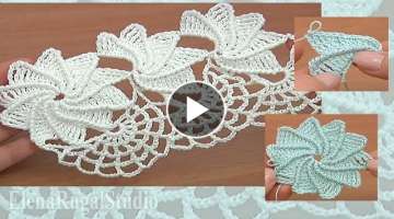 Сrochet Spiral Flower Lace Tape - Tutorial 23 Part 2 of 2