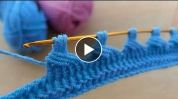 How to tunusian crochet / Görenler iki şiş zannediyor tunus işi ajurlu örgü modeli