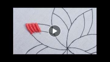 Hand Embroidered Classic Bullion and Spider Stitch Variation Flower Pattern Needlework